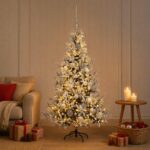 vidaXL Umelý vianočný stromček s vianočnými guľami 120 cm 150 LED – Obrázok 3