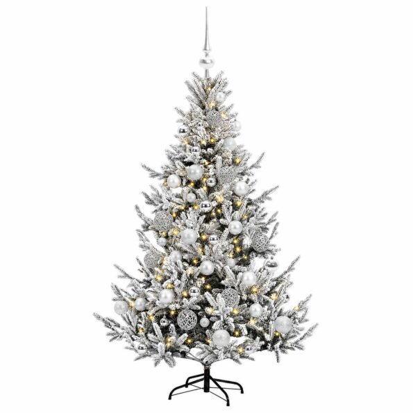 vidaXL Umelý vianočný stromček s vianočnými guľami 120 cm 150 LED – Obrázok 4