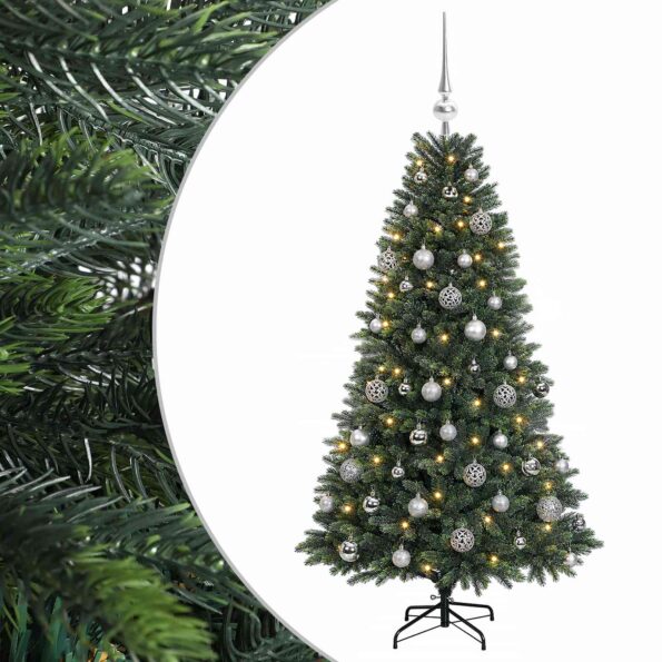 vidaXL Umelý vianočný stromček s guľami 120 cm 150 LED Teplá biela – Obrázok 2