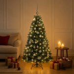 vidaXL Umelý vianočný stromček s guľami 120 cm 150 LED Teplá biela – Obrázok 3