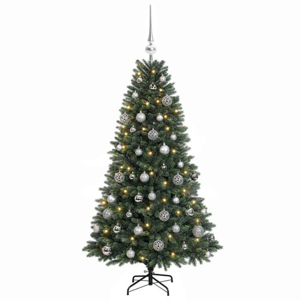 vidaXL Umelý vianočný stromček s guľami 120 cm 150 LED Teplá biela – Obrázok 4
