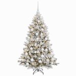 vidaXL Umelý vianočný stromček s guľami 150 cm 150 LED Teplá biela – Obrázok 4