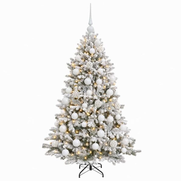 vidaXL Umelý vianočný stromček s guľami 150 cm 150 LED Teplá biela – Obrázok 4