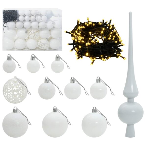 vidaXL Umelý vianočný stromček s guľami 150 cm 150 LED Teplá biela – Obrázok 6