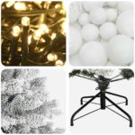 vidaXL Umelý vianočný stromček s guľami 150 cm 150 LED Teplá biela – Obrázok 7