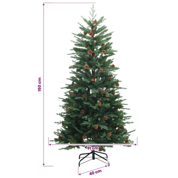 vidaXL Umelý Sklápací Vianočný Stromček 150 cm 150 LED Teplá biela – Obrázok 11