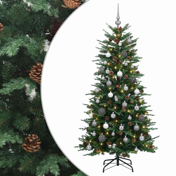 vidaXL Umelý Sklápací Vianočný Stromček 150 cm 150 LED Teplá biela – Obrázok 2