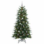 vidaXL Umelý Sklápací Vianočný Stromček 150 cm 150 LED Teplá biela – Obrázok 4