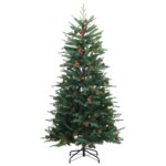vidaXL Umelý Sklápací Vianočný Stromček 150 cm 150 LED Teplá biela – Obrázok 5