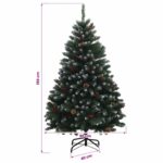 vidaXL Umelý vianočný stromček zelený s guľami 150 cm 150 LED – Obrázok 11