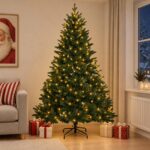 vidaXL Umelý Sklápací Vianočný Stromček 210 cm 300 LED Teplá biela