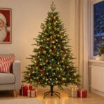 vidaXL Umelý Sklápací Vianočný Stromček 210 cm 300 LED Teplá biela
