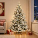 vidaXL Umelý Sklápací Vianočný Stromček 210 cm 300 LED Teplá biela
