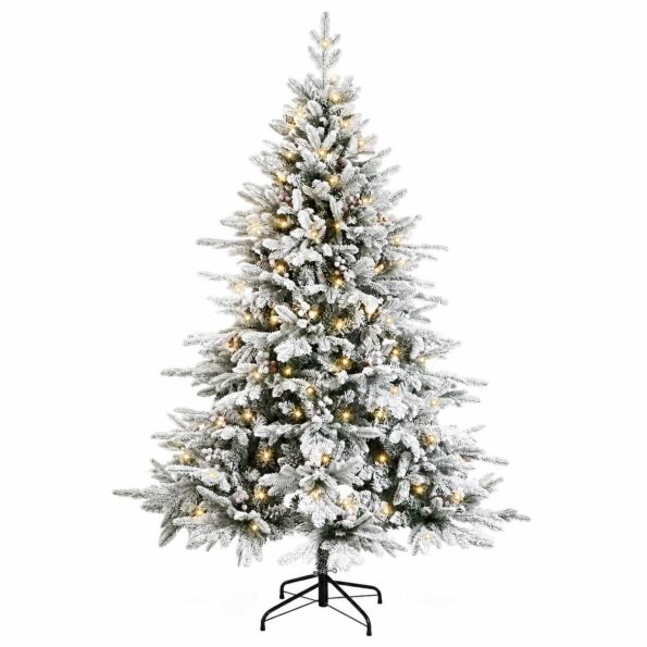 vidaXL Umelý Sklápací Vianočný Stromček 210 cm 300 LED Teplá biela – Obrázok 4