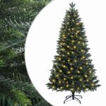 vidaXL Umelý Sklápací Vianočný Stromček 210 cm 300 LED Teplá biela – Obrázok 2