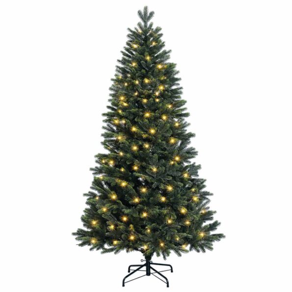 vidaXL Umelý Sklápací Vianočný Stromček 210 cm 300 LED Teplá biela – Obrázok 4