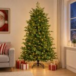 vidaXL Umelý Sklápací Vianočný Stromček 210 cm 300 LED Teplá biela