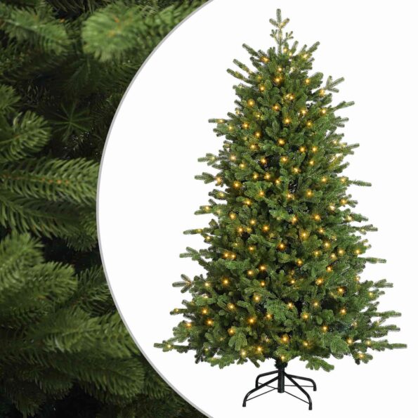 vidaXL Umelý Sklápací Vianočný Stromček 210 cm 300 LED Teplá biela – Obrázok 2