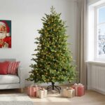 vidaXL Umelý Sklápací Vianočný Stromček 210 cm 300 LED Teplá biela – Obrázok 3