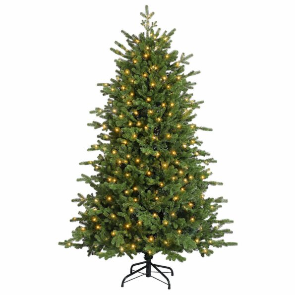vidaXL Umelý Sklápací Vianočný Stromček 210 cm 300 LED Teplá biela – Obrázok 4