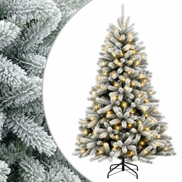 vidaXL Umelý Sklápací Vianočný Stromček 210 cm 300 LED Teplá biela – Obrázok 2