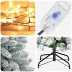 vidaXL Umelý Sklápací Vianočný Stromček 210 cm 300 LED Teplá biela – Obrázok 7