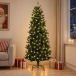 vidaXL Umelý Sklápací Vianočný Stromček 240 cm 300 LED Teplá biela