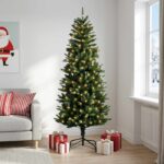 vidaXL Umelý Sklápací Vianočný Stromček 240 cm 300 LED Teplá biela – Obrázok 3
