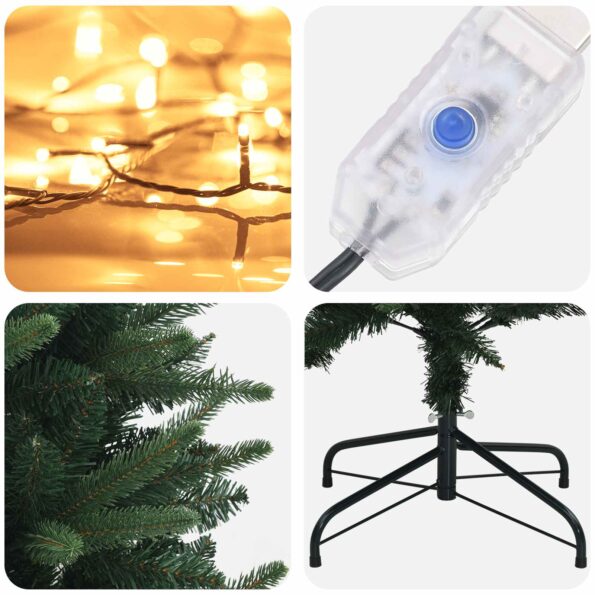 vidaXL Umelý Sklápací Vianočný Stromček 240 cm 300 LED Teplá biela – Obrázok 7