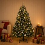 vidaXL Umelý vianočný stromček zelený s ozdobami 180 cm 300 LED