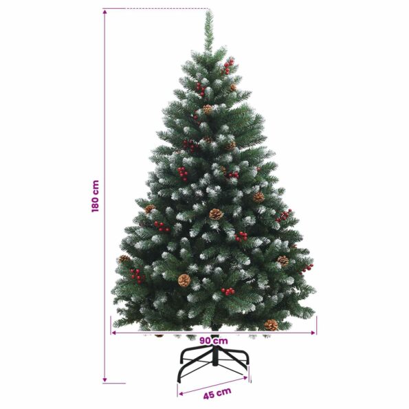 vidaXL Umelý vianočný stromček zelený s ozdobami 180 cm 300 LED – Obrázok 11