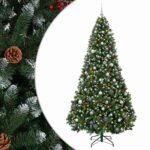 vidaXL Umelý vianočný stromček zelený s ozdobami 180 cm 300 LED – Obrázok 2