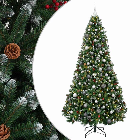 vidaXL Umelý vianočný stromček zelený s ozdobami 180 cm 300 LED – Obrázok 2
