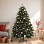 vidaXL Umelý vianočný stromček zelený s ozdobami 180 cm 300 LED – Obrázok 3