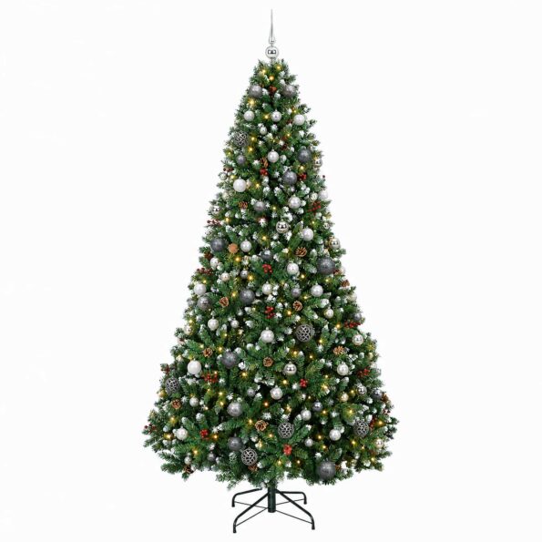 vidaXL Umelý vianočný stromček zelený s ozdobami 180 cm 300 LED – Obrázok 4