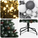 vidaXL Umelý vianočný stromček zelený s ozdobami 180 cm 300 LED – Obrázok 7
