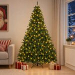 vidaXL Umelý Sklápací Vianočný Stromček 300 cm 600 LED Teplá biela