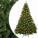 vidaXL Umelý Sklápací Vianočný Stromček 300 cm 600 LED Teplá biela – Obrázok 2