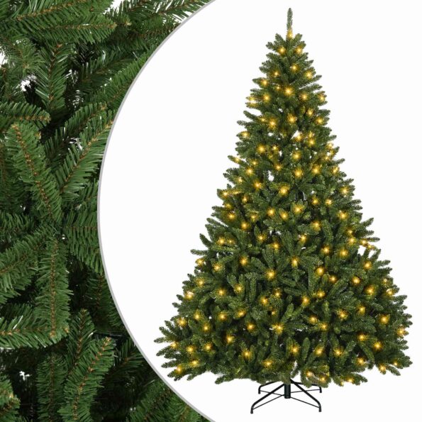 vidaXL Umelý Sklápací Vianočný Stromček 300 cm 600 LED Teplá biela – Obrázok 2