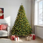 vidaXL Umelý Sklápací Vianočný Stromček 300 cm 600 LED Teplá biela – Obrázok 3