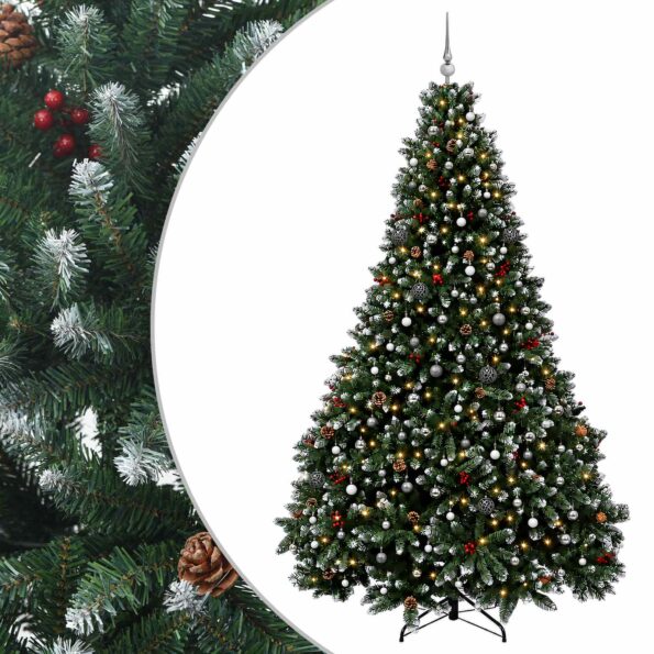 vidaXL Umelý vianočný stromček zelený s ozdobami 300 cm 600 LED – Obrázok 2