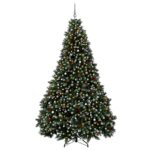 vidaXL Umelý vianočný stromček zelený s ozdobami 300 cm 600 LED – Obrázok 4