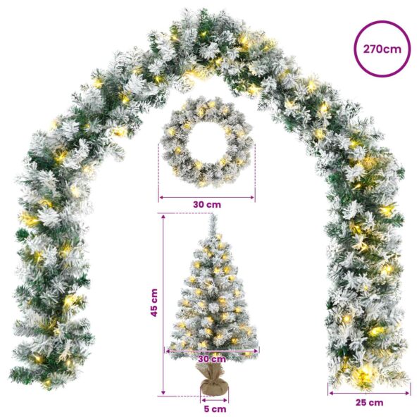 vidaXL Mini vianočný stromček 45 cm 100 LED Teplá biela PVC Biela – Obrázok 10