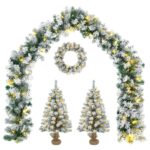 vidaXL Mini vianočný stromček 45 cm 100 LED Teplá biela PVC Biela – Obrázok 2