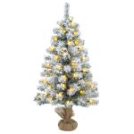 vidaXL Mini vianočný stromček 45 cm 100 LED Teplá biela PVC Biela – Obrázok 4