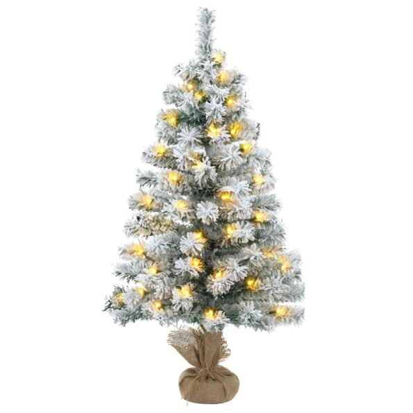 vidaXL Mini vianočný stromček 45 cm 100 LED Teplá biela PVC Biela – Obrázok 4