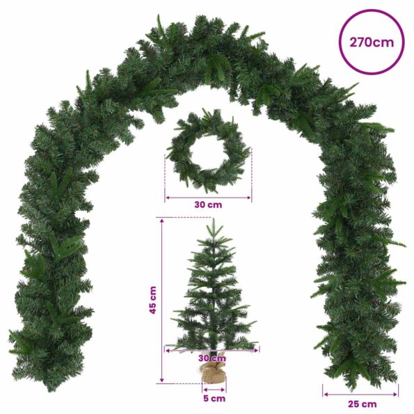 vidaXL Súprava mini vianočných stromčekov 45 cm PVC a PE Zelená – Obrázok 7