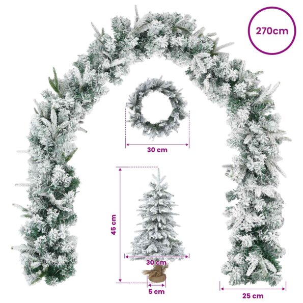 vidaXL Mini vianočný stromček 45 cm PVC a PE Zelená a biela – Obrázok 7