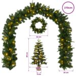 vidaXL Súprava mini vianočných stromčekov 45 cm 125 LED Teplá biela – Obrázok 10
