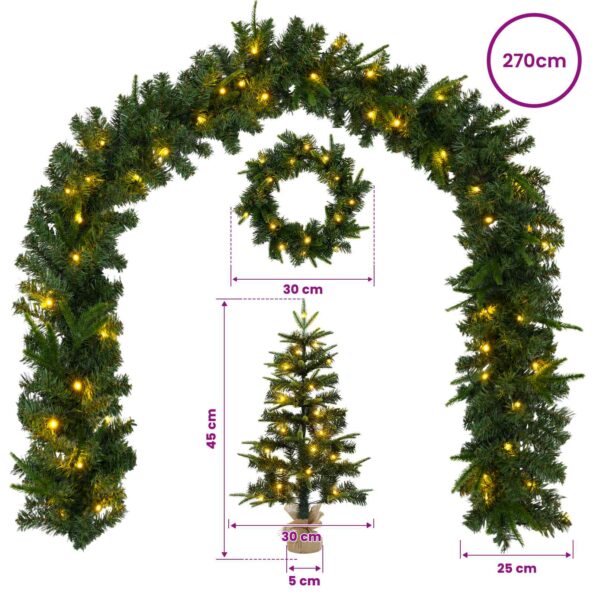 vidaXL Súprava mini vianočných stromčekov 45 cm 125 LED Teplá biela – Obrázok 10